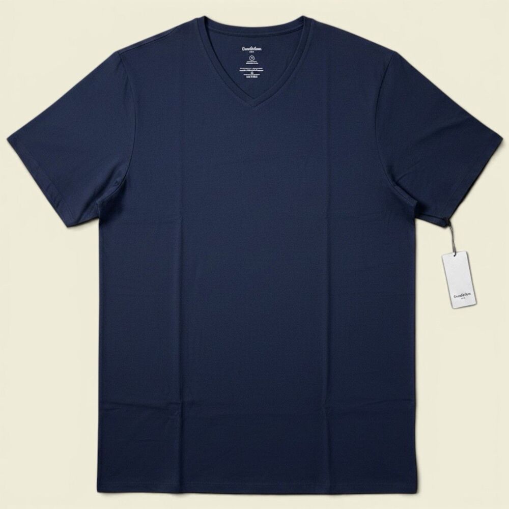 NWT T-Shirt Every Wear Tee Goodfellow & Co. V Neck Short Sleeve Navy Blue 5XL